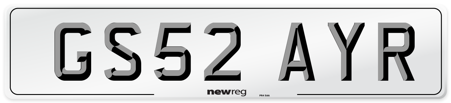 GS52 AYR Number Plate from New Reg